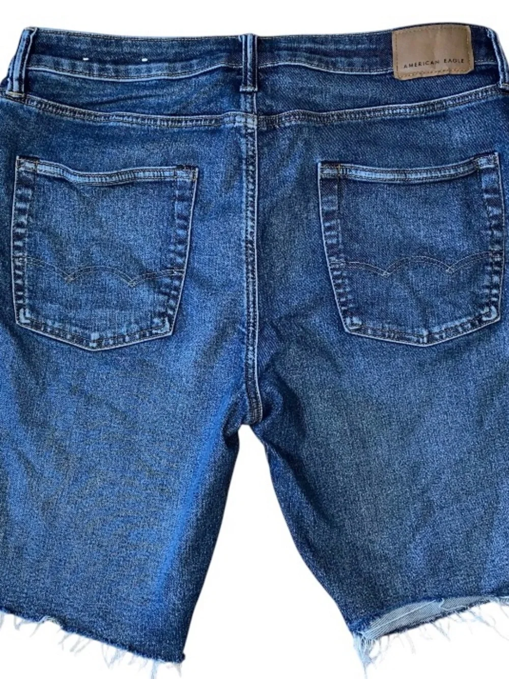 American Eagle Airflex + Denim Shorts Blue Distressed Mens Size 36 (V-1)